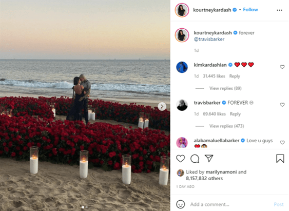 Kourtney Kardashian y Travis Barker se comprometieron