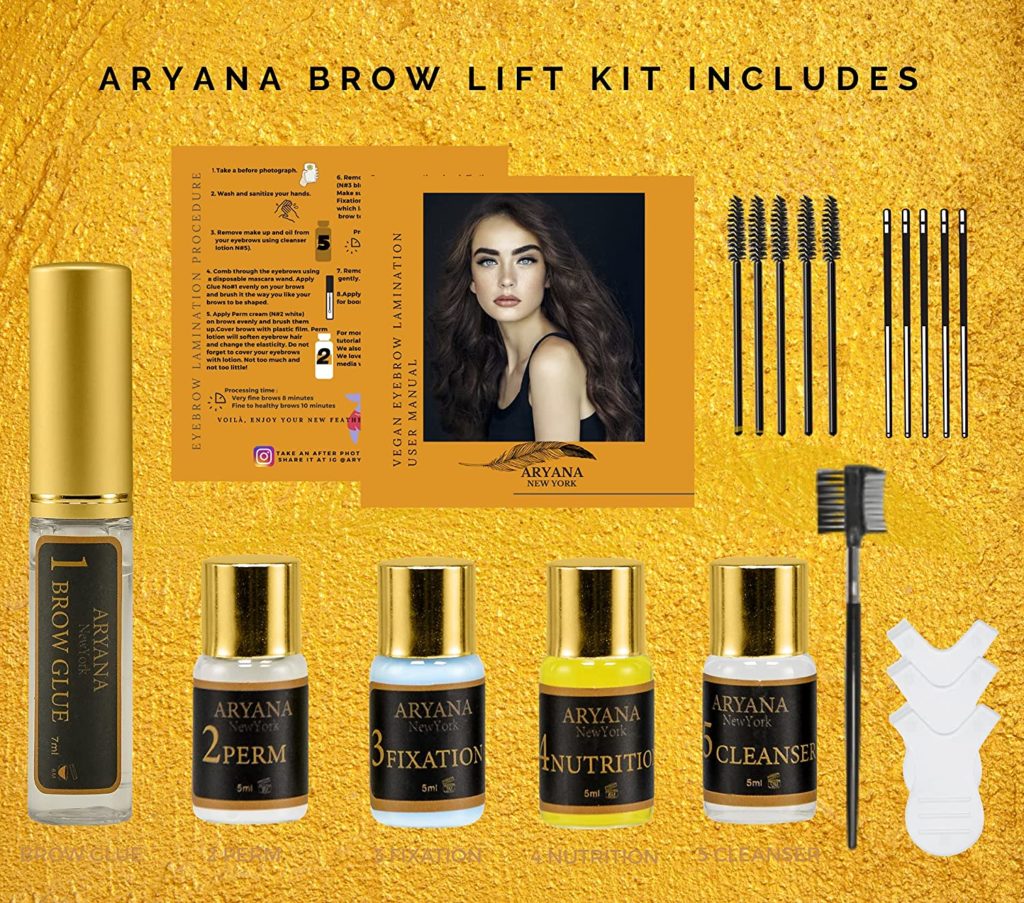 Productos para realizar lamiando de cejas - Aryana Brow Lift Kit