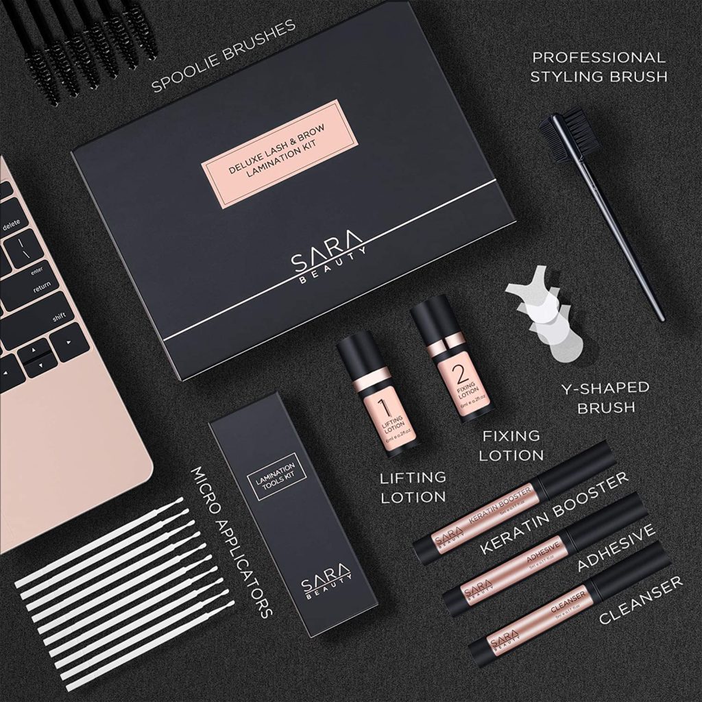 Productos para realizar lamiando de cejas - Sara Beauty Lamination Kit